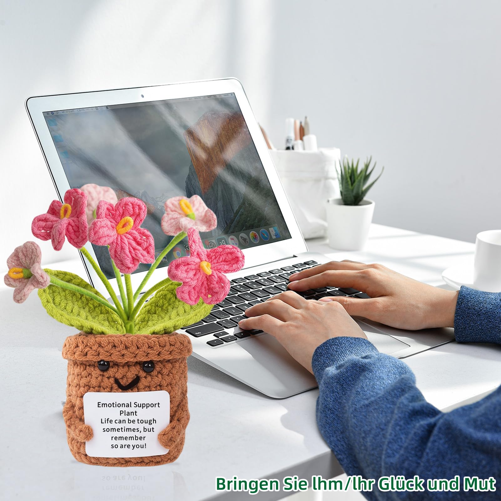 Pocket Hug Vergissmeinnicht-Blumen Jahrestag Geschenk für Ihn Sie, Partner Geschenke, Handgehäkelter Vergissmeinnicht Figuren, Hochzeitstaggeschenke für Männer Frauen, Geschenk für Freundin Freund