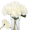 Kisflower 6Pcs Seiden Hortensie Künstliche Blumen Realistische Hortensie Blumen Bouquet für Hochzeiten Party Büro Home Decor (Weiß)