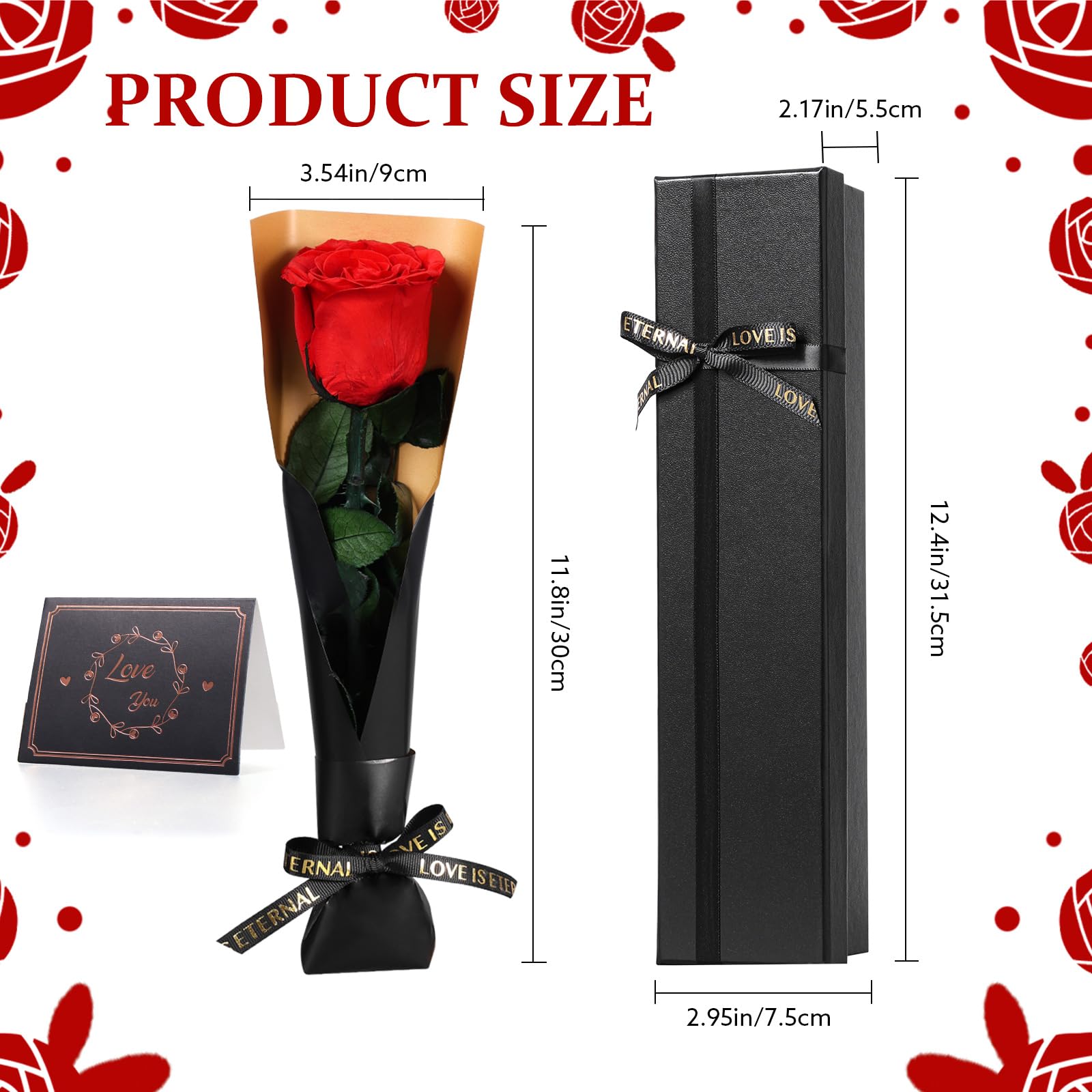 Touloube Ewige Infinity Rosen Geschenk zum Valentinstag für Sie, Rot Rose Blumen Geschenke für Frauen, für Mama Freundin Ehefrau Freundinnen, Eternal Rose Geburtstagsgeschenk Jahrestag Geschenk Frau