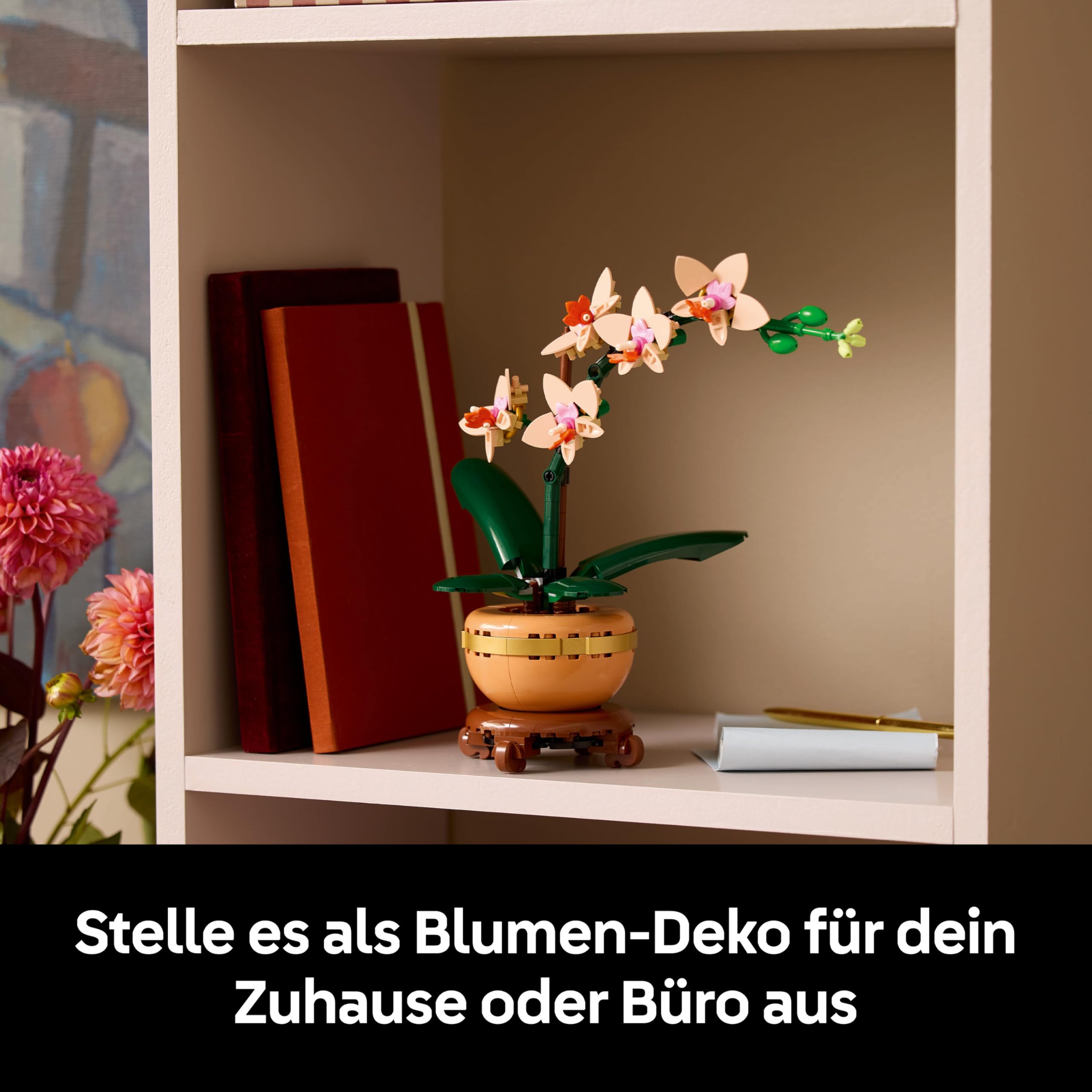 LEGO Botanicals Mini-Orchidee - Set mit Kunstblumen für Erwachsene - Zimmerpflanze mit Blumentopf im Terrakotta-Stil - DIY Geschenkidee zum Geburtstag - 10343