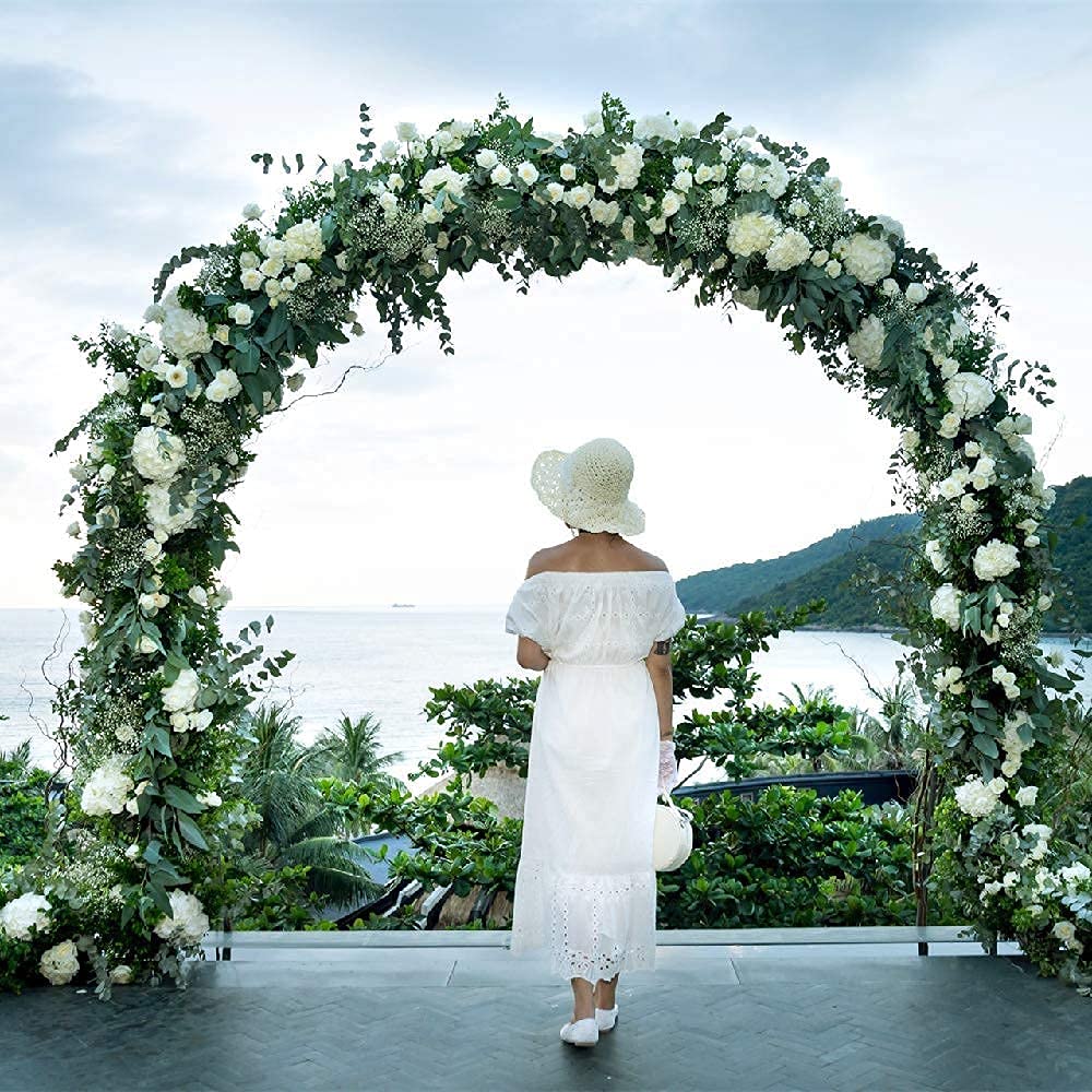 Kisflower 6Pcs Seiden Hortensie Künstliche Blumen Realistische Hortensie Blumen Bouquet für Hochzeiten Party Büro Home Decor (Weiß)