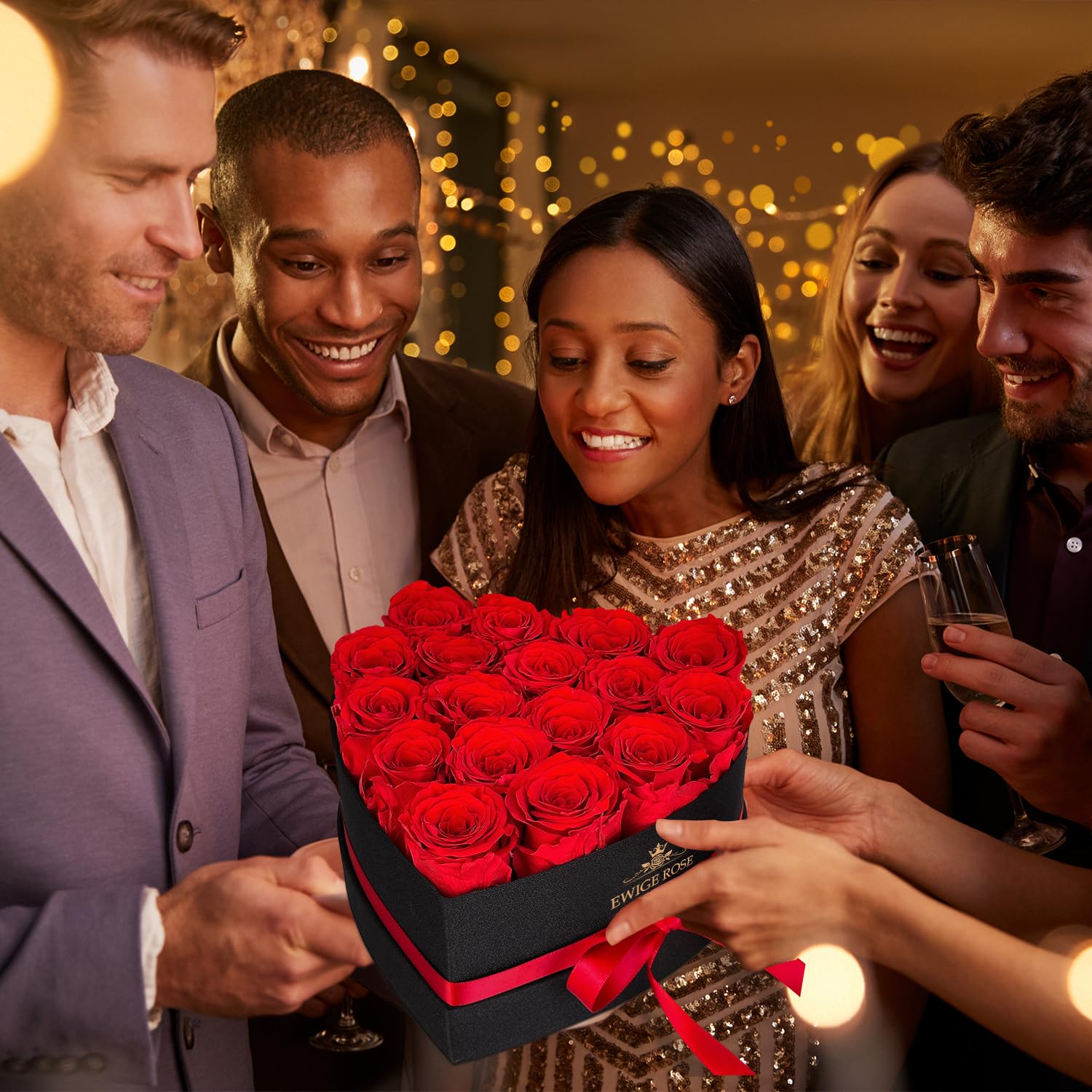 QHHENTOO 17 Infinity Rosen, Ewige Rot Rose Geschenke für Frauen, Konservierte Rose in Herzbox für Frauen Mutter zum Geburtstag Jahrestag Valentinstag Muttertag Weihnachten Hochzeitstag Rosenbox