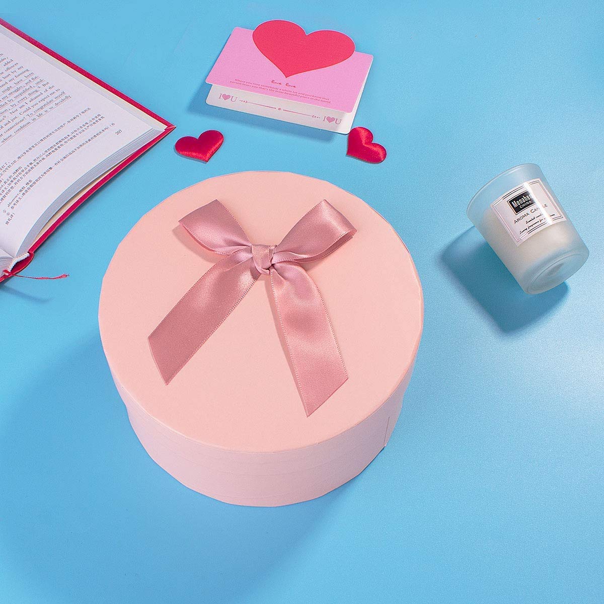 ANBET Frauen Seife Künstliche Blumen Rosen Runde Box mit Duftkerzen Aromatherapie Bad Geschenk Muttertag Weihnachten Jubiläum Valentinstag Lehrertag Geburtstag Jahrestag Geschenk für Sie