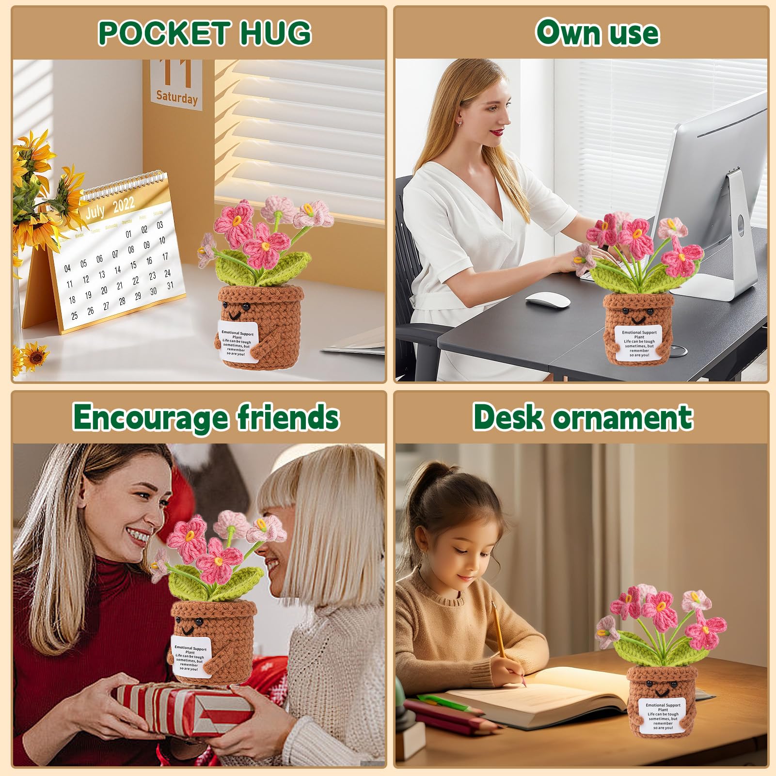 Pocket Hug Vergissmeinnicht-Blumen Jahrestag Geschenk für Ihn Sie, Partner Geschenke, Handgehäkelter Vergissmeinnicht Figuren, Hochzeitstaggeschenke für Männer Frauen, Geschenk für Freundin Freund