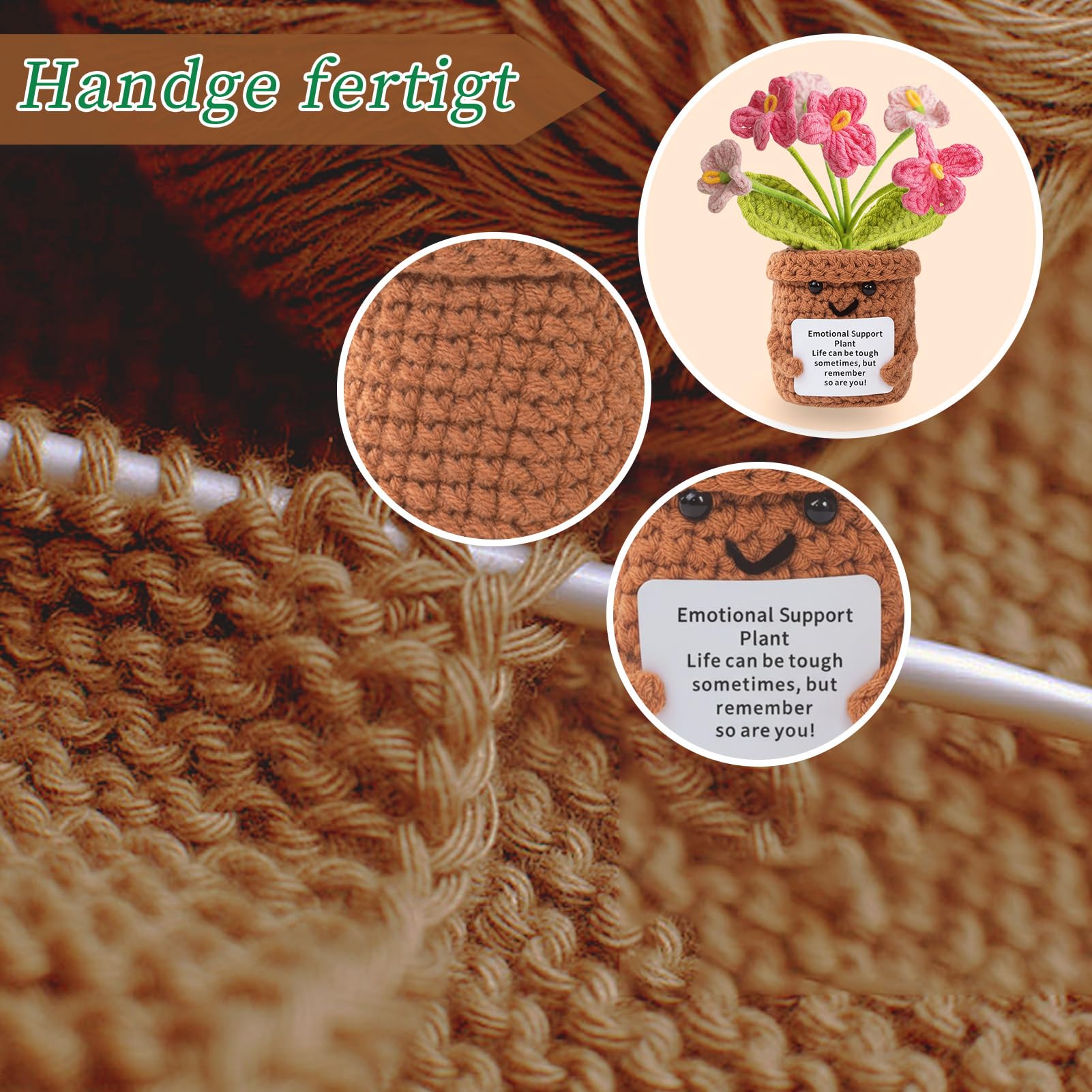 Pocket Hug Vergissmeinnicht-Blumen Jahrestag Geschenk für Ihn Sie, Partner Geschenke, Handgehäkelter Vergissmeinnicht Figuren, Hochzeitstaggeschenke für Männer Frauen, Geschenk für Freundin Freund