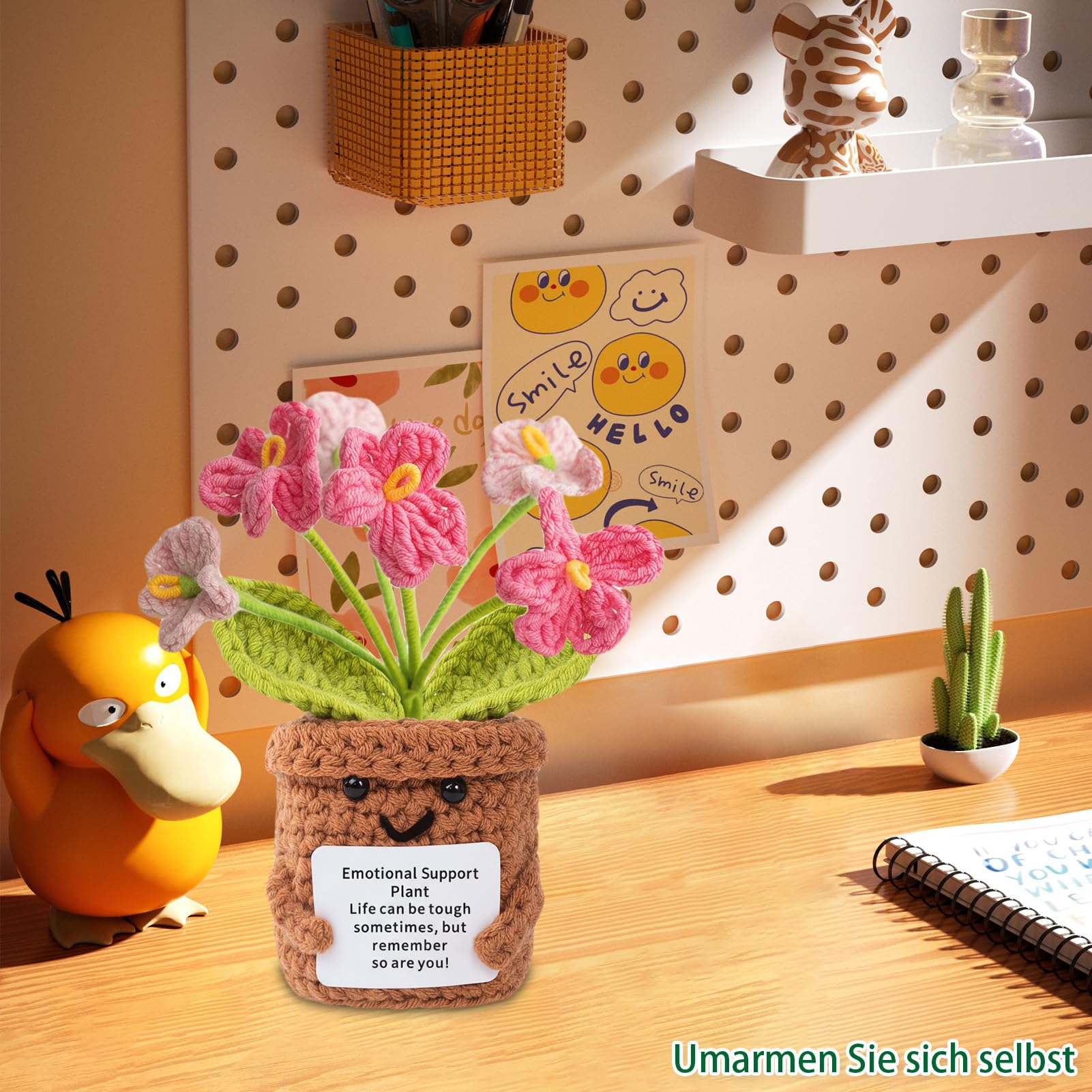 Pocket Hug Vergissmeinnicht-Blumen Jahrestag Geschenk für Ihn Sie, Partner Geschenke, Handgehäkelter Vergissmeinnicht Figuren, Hochzeitstaggeschenke für Männer Frauen, Geschenk für Freundin Freund