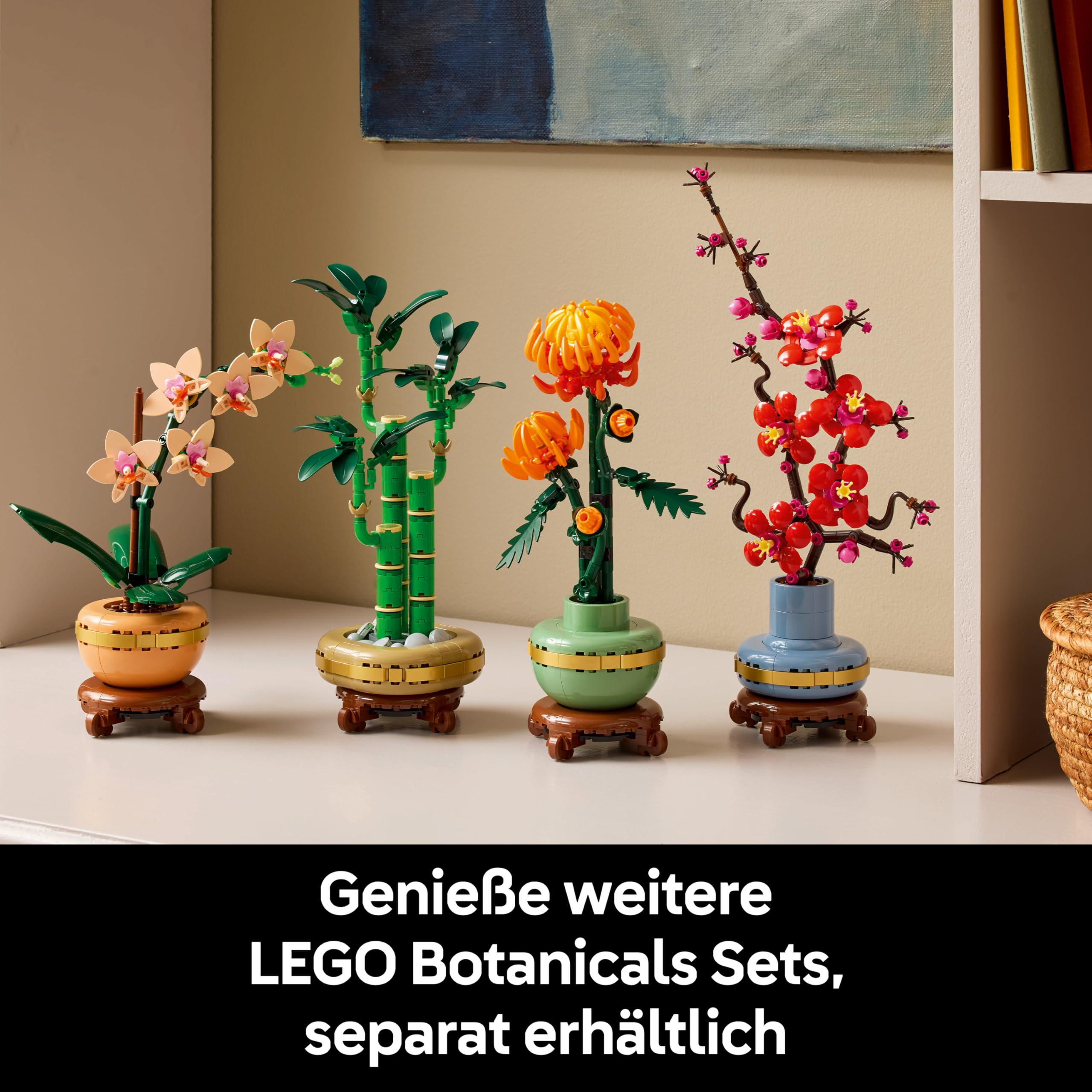 LEGO Botanicals Mini-Orchidee - Set mit Kunstblumen für Erwachsene - Zimmerpflanze mit Blumentopf im Terrakotta-Stil - DIY Geschenkidee zum Geburtstag - 10343